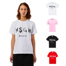 MSGM 여성 브러쉬드 로고 반팔티셔츠 2000MDM510