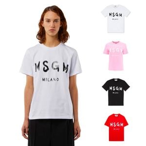  MSGM 여성 브러쉬드 로고 반팔티셔츠 2000MDM510