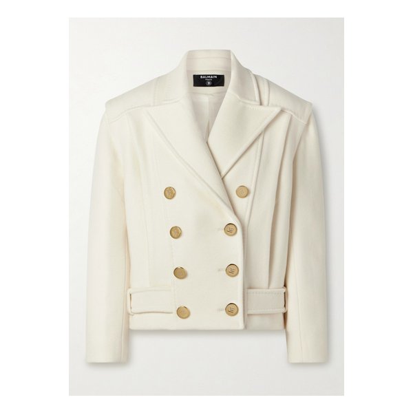 더블 브레스트 울 캐시미어 혼방 펠트 재킷 화이트 46376663162844272