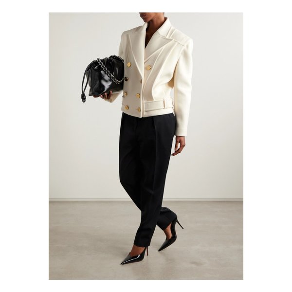 더블 브레스트 울 캐시미어 혼방 펠트 재킷 화이트 46376663162844272