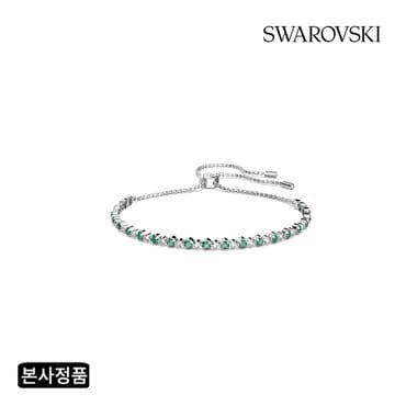 스와로브스키 [본사정품/쇼핑백증정] Matrix Tennis 그린 로듐 팔찌M 5632064