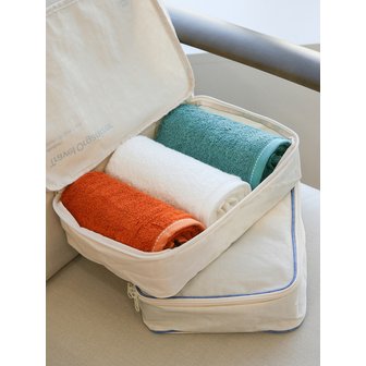 송월타월 뱀부얀100% 아르망 200g 호텔수건 3매 + 에이와이오 트래블파우치M 세트