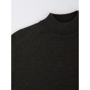 Merino wool Moc-Neck knit (Brown)