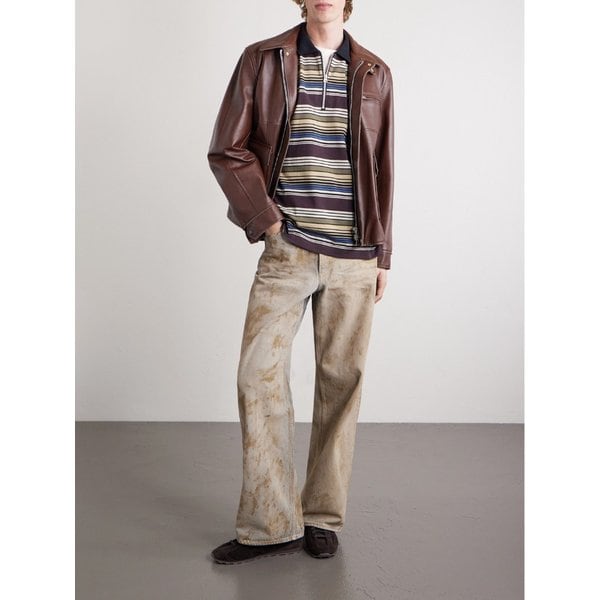 스트라이프 코튼 저지 하프 집업 폴로 셔츠 46376663162959937