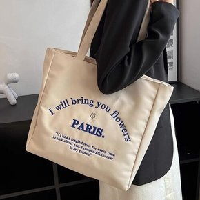 파리 지퍼 사각 에코백 학생 숄더백 가방