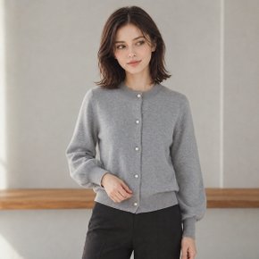 벌룬 소매 진주 단추 가디건_T2601CD021A