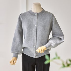 벌룬 소매 진주 단추 가디건_T2601CD021A