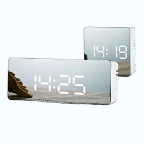 Led 미러 알람 시계 디지털 테이블시계 시간 온도표시 (W9F0B5A)