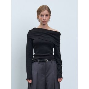 RTF DRAPE OFF SHOULDER KNIT TOP _3COLORS