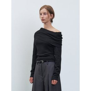RTF DRAPE OFF SHOULDER KNIT TOP _3COLORS