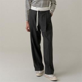 [블랭크03] two-way wool tuck pants (charcoal)