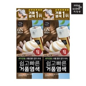 미쟝센 올뉴쉽고빠른 거품염색 6N 밝은갈색 80g * 2입