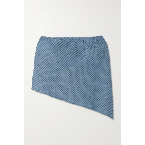 데이지 스튜디오 라인 스트랩리스 어시메트릭 스트라이프  리넨 탑 46376663163021207