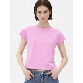 basic crop t-shirt_pink