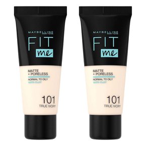 Maybelline 메이블린 뉴욕 핏 미 매트 포어리스 위드클레이 파운데이션30ml 101 트루아이보리2개