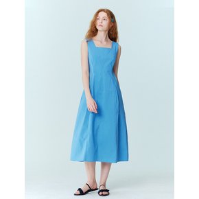 Sleeveless back ribbon dress_Blue