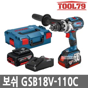 GSB18V-110C 충전 해머 드릴 18V 5.0Ah*2개 브러쉬리스 커넥티비티 토크110Nm 함마 햄머