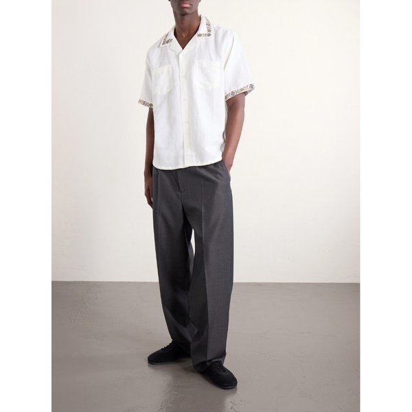 코리더 하모니 캠프칼라 자수 리넨 코튼 블렌드 셔츠 46376663163008694