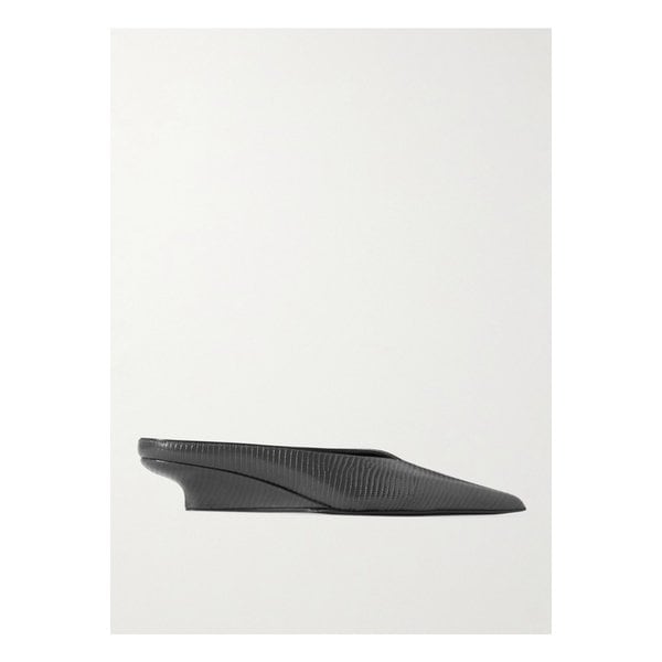 리자드 이펙트 가죽 웨지 뮬 다크 그레이 1647597353250755