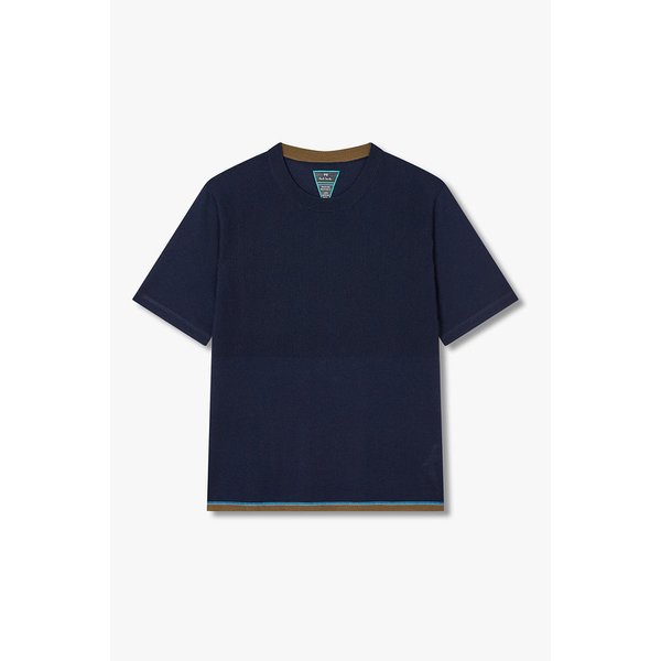 [PS PAUL SMITH] 배색 헴 크루넥 울 스웨터 5735328003000