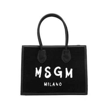 MSGM [SS23 MG 19] SHOPPER CANVAS GIRL MS029350_NERO