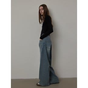 Side-tuck Vintage Real Wide Denim Pants_BLUE