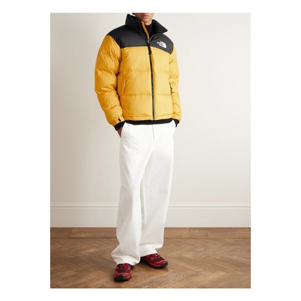 1996 레트로 눕시 퀼팅 나일론 립스탑 셸 다운 재킷 옐로 46376663162925065