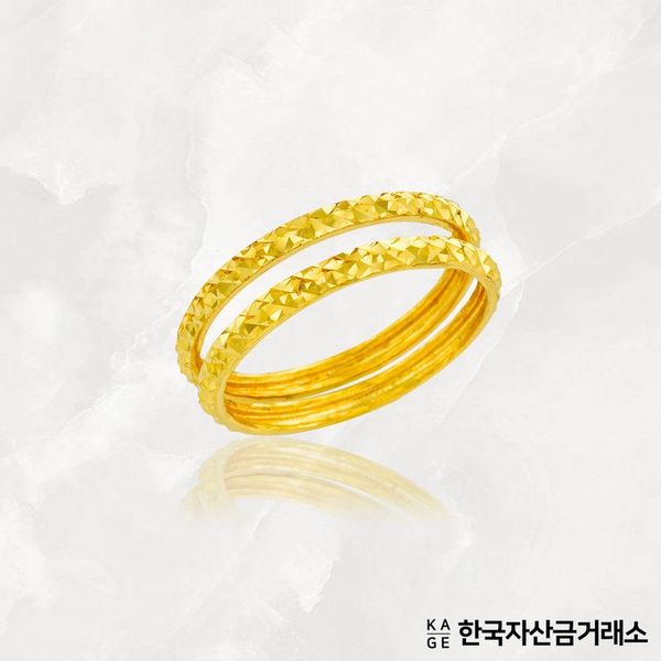 한국자산금거래소 KAGE 24K 순금 다이아컷팅 반지 세트[34707782] - SSG.COM