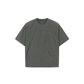 GBS34231 카키 세미오버핏 화섬 포켓 티셔츠
