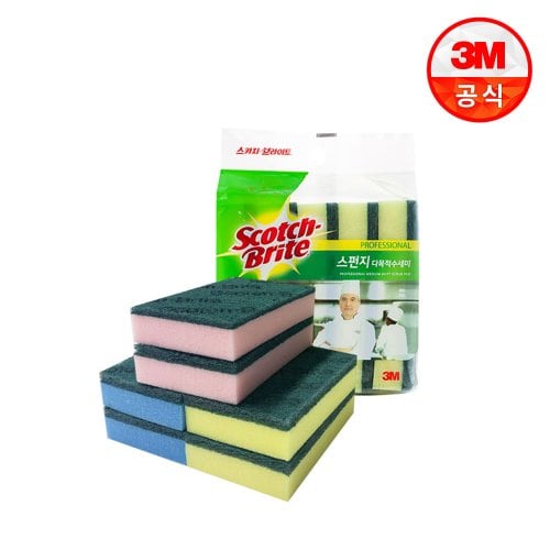 3M 항균 스펀지 다목적 수세미 대형 5개입