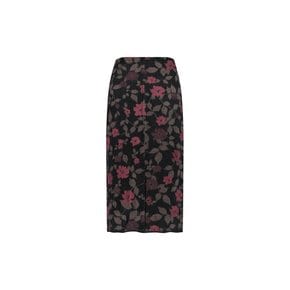 아모멘토 26FW Floral Jacquard Skirt, Black