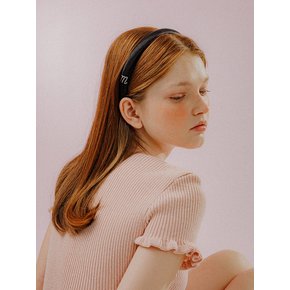 슬림 스톤 사틴 헤어밴드 (블랙)