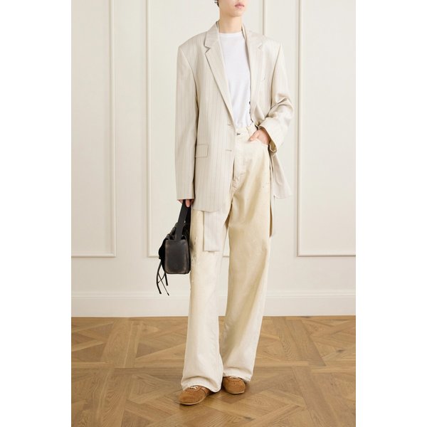 싱글브레스트 핀스트라이프 울 블레이저 46376663162964236