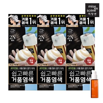 미쟝센 올뉴쉽고빠른 거품염색 2N 흑색 80g * 3입 +증정