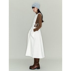 Corduroy Ribbon Vest One-piece_ivory