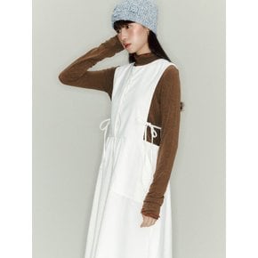 Corduroy Ribbon Vest One-piece_ivory