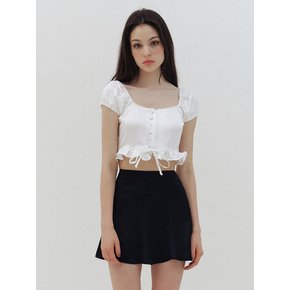 baby white semi crop blouse