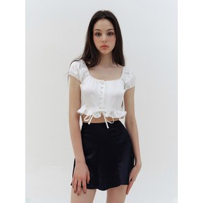 baby white semi crop blouse