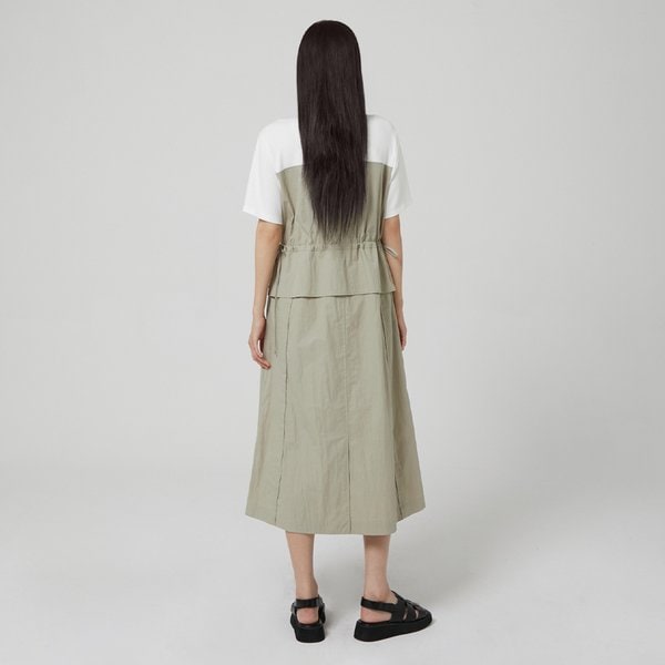 [시흥점] 티셔츠 배색 뷔스티에 롱원피스 AR3WO860