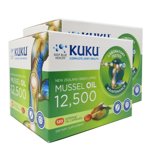 뉴질랜드 쿠쿠 초록입홍합 오일 KUKU Mussel Oil 12500 120캡슐 2개