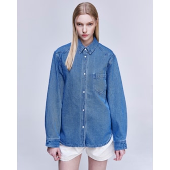 송지오 [파주점] [송지오우먼]송지오 컬렉션 샤를로 웨스턴 데님 셔츠 블루 WH2SH707BL