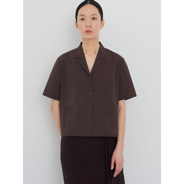 Light cotton tailored shirt brown