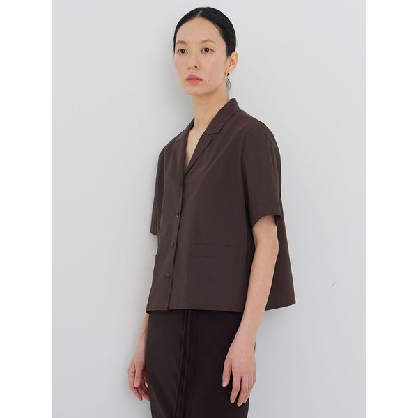 Light cotton tailored shirt brown