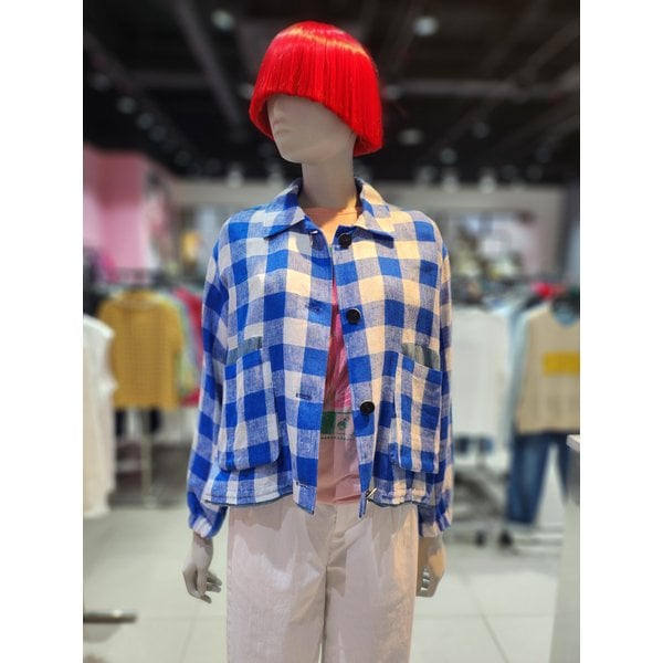 [부산점] 펜시 체크 자켓 BAJP57431BL