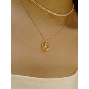 mini pearl heart necklace