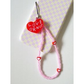 Red Love-Pink Beads Strap