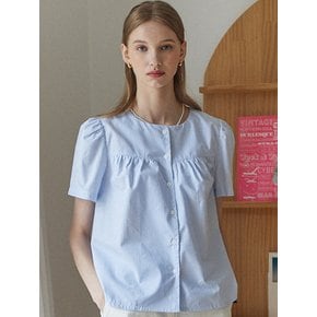 Julia Shirring Blouse - Sky Blue