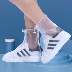 지퍼형 방수 신발 커버 투명 비닐 덮개 레인 슈즈 커버 장화 숏