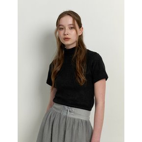 warmer turtleneck top - black