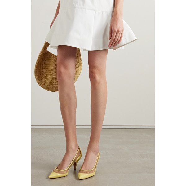 케이트 리버 아이코닉 메쉬 트림 가죽 펌프스 1647597325861680